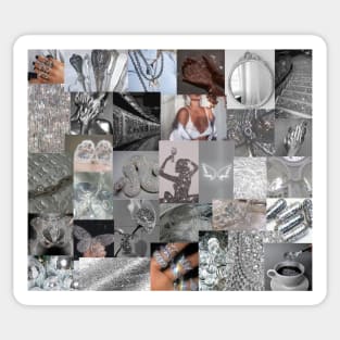 silver aesthetic collage Sticker